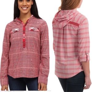 PrAna Anja Pullover Hooded Plaid Flannel